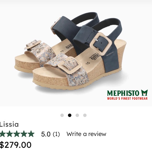 MEPHISTO Alissa Wedge sandals navy color 40 US 9 - 9.5 - Picture 15 of 15